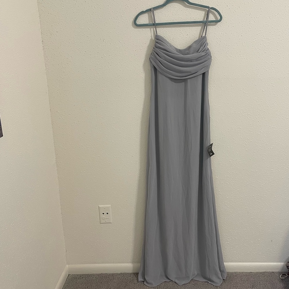 Lulu’s Captivated Light Grey Cowl Neck Maxi Dress - Size 6 - Picture 3 of 15
